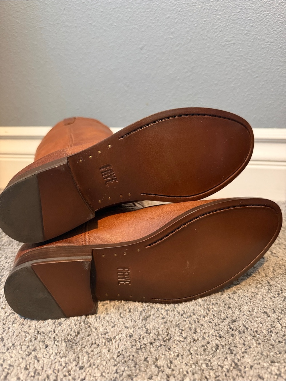 Frye Cognac Leather Heeled Western Boots, never worn! - Picture 7 of 7